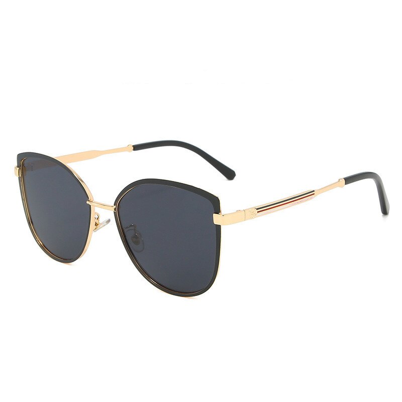 Cat's eye zonnebril groot montuur dames en heren zonnebrillen kruisbril zonnebril dames heren versiering  uv400 zomer: Grijs