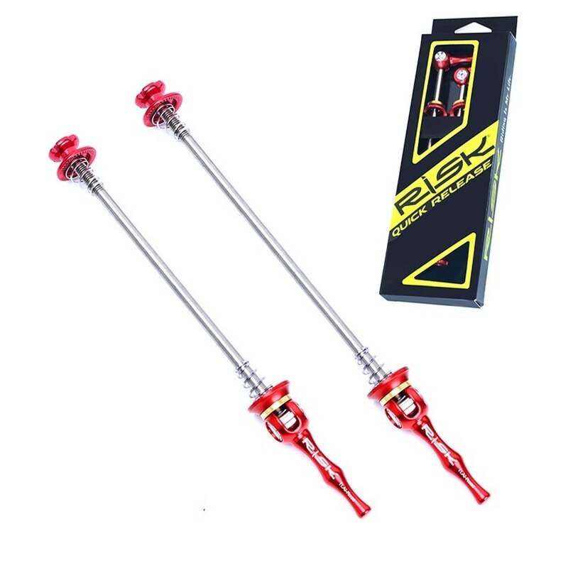 48.8g/Pair Road Bike Quick Release Ultralight Titanium TI QR Skewer Lever Road Bicycle Cycling Hub Quick Release Bike Parts: Red