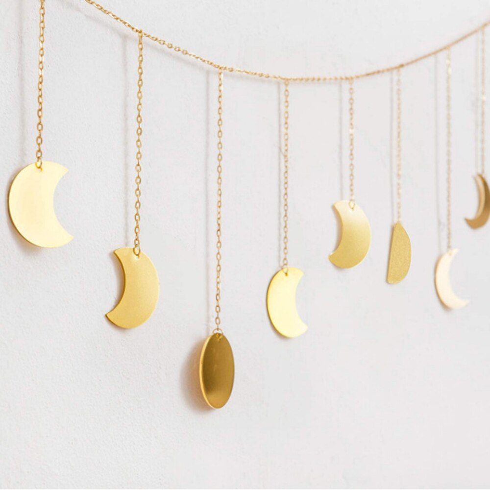 Lune brillant Phase guirlande décoration chaînes or tenture murale ornements pratique appartement fond décoration murale