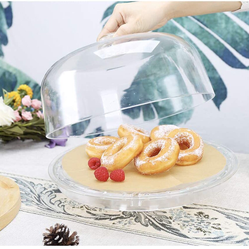 6-In-1 Transparant Acryl Cake Stand Plaat Met Dome Multifunctionele Serveerschaal Slakom home Decoratieve Lade Gerechten