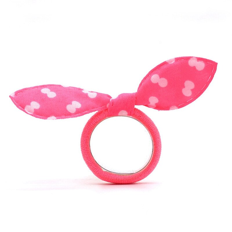 100PCS Kids Girl Mixed Color Rabbit Ear Elastic Hair Bands Rabbit Ears Hair Accessories Ponytail Holder Rubber Bands Hair Ropes