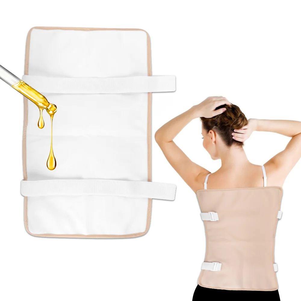 Bio-rizinusölpackung, wiederverwendbare packung mit weichen, elastischen bändern, kompression, verbessert den schlaf, rizinusölwickel für die leber, rizinus: Silber