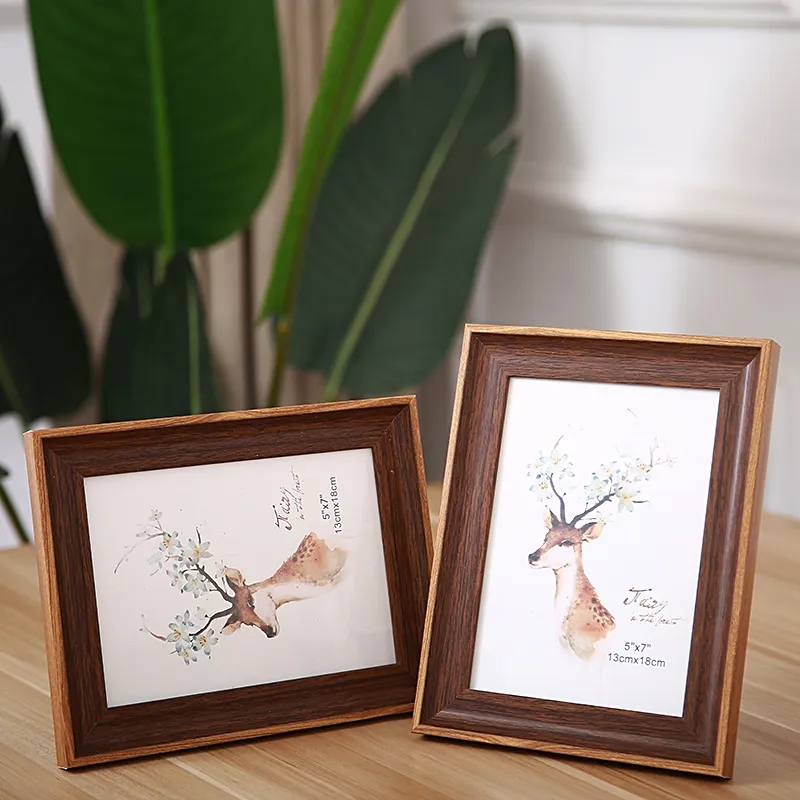 5 Color Rectangle Photo Frame Wall Mounted Living Room Decor Desk Ornament Wedding Family Picture Frame 5-10 Inch European Retro