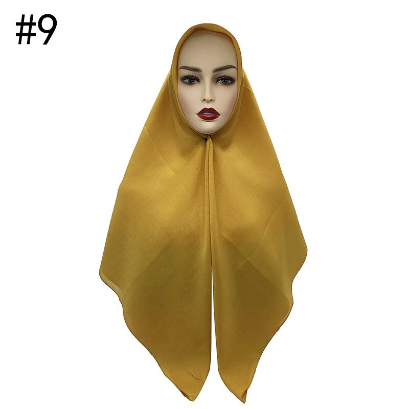 Islamique hijab carré musulman foulard malaisie tudung bawal bandana femmes silencieux hijab châles dame solide écharpe: 9