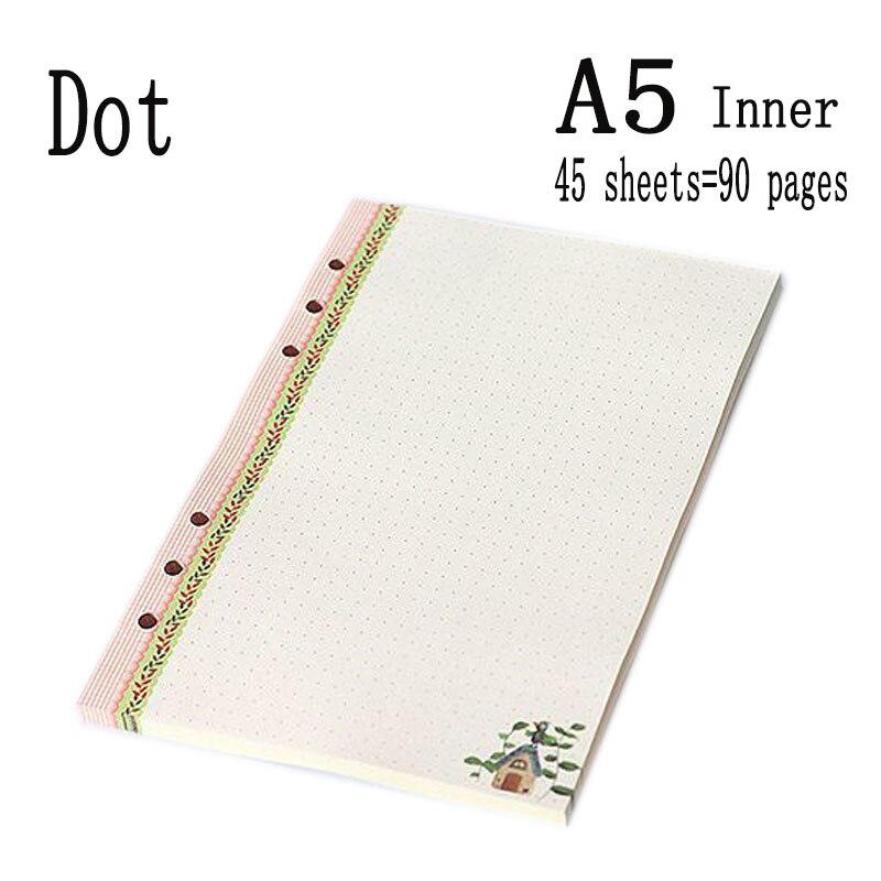 A5 a6 läderfodral spiral anteckningsbok ringpärm indexavdelare kortfyllare prick dagbok agenda planerare tillbehör bullet journal
