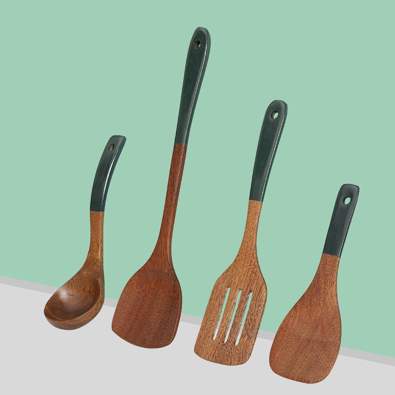 Wood Kitchenware Cooking Set Household Cooking Spoon Set Salad Spoon Fork Stirring Spoon Kitchen Baking Set