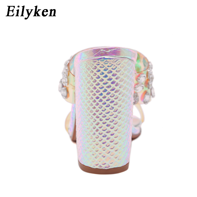 Eilyken rhinestone krystall tøfler åpenn tå hødu hæler sko kvinne hæl tøfler sommer motegladiator lysbilder sandaler kvinner