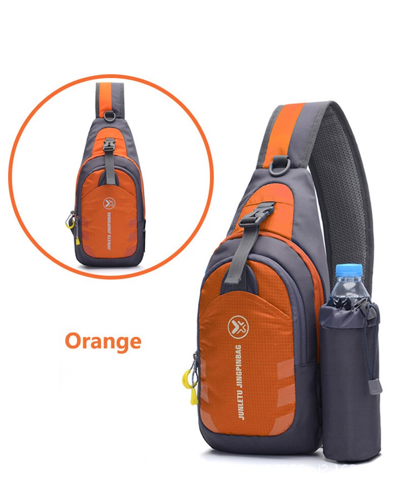 Unisex Heren Vrouwen Outdoor Sport Waterdichte Tas Wandelen Enkele Schouder Rugzak Rijden Fietsen Borst Pack Fitness Crossbody Tas: Orange