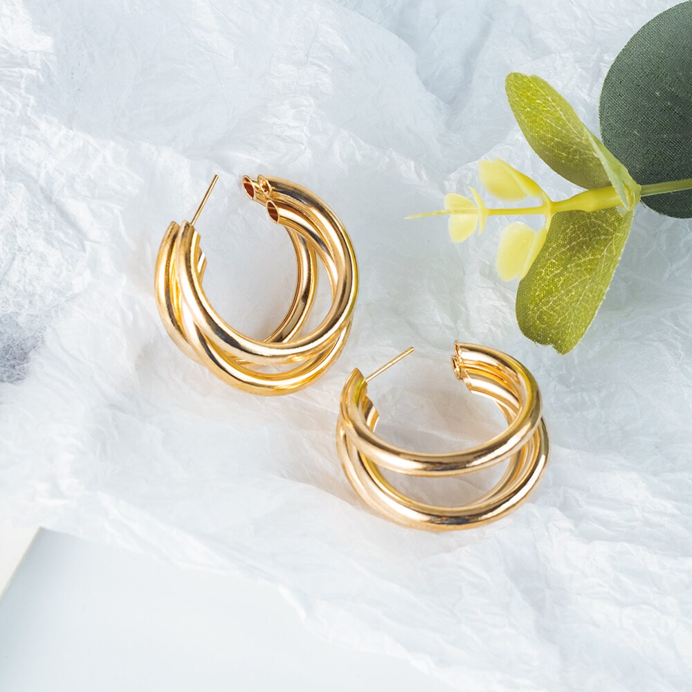 X & P Ronde Dangle Koreaanse Oorbellen Voor Vrouwen Geometrische Ronde Hart Gouden Oorbel Bruiloft Oorbellen sieraden: Gold 13