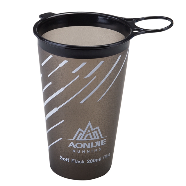 Aonijie 200ml myk kopp sammenleggbar vannpose bpa gratis giftfri ultralett utendørs sportsmaraton sykling 3 farger tpu: Ny kaffe