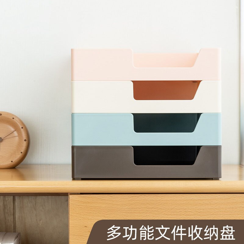 1pcs Desktop File Tray Organizer Document Paper Organizer Rack Plastic Book Shelf Storage Holder Office Stationery Storage Box