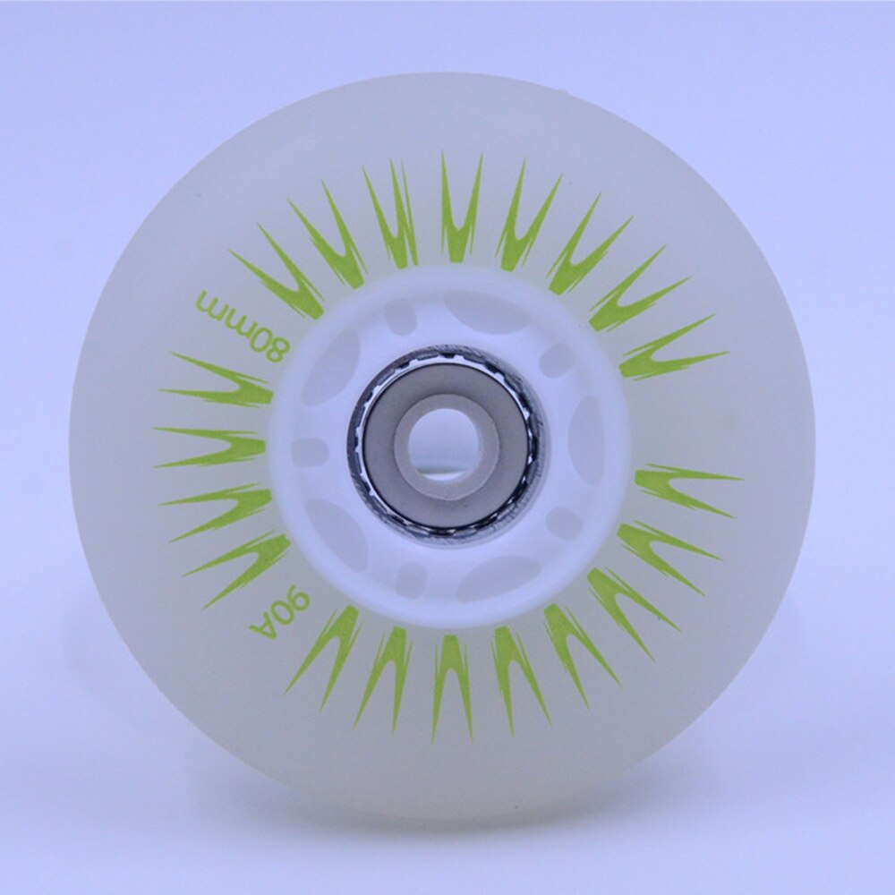 4pcs LED Sliding Flashing Skating Wheel 80mm 90A Inline Roller Skate Wheels Light Make You More Cool In Night Skate: C green