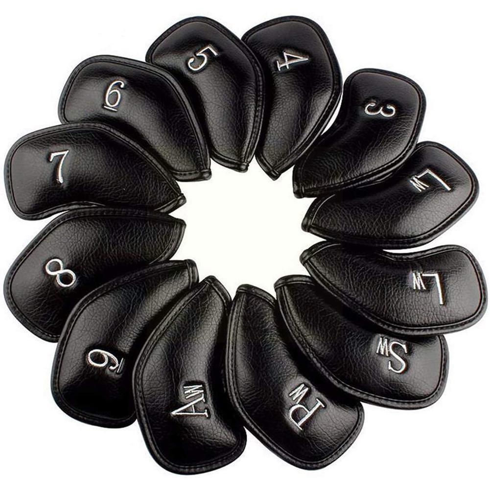 Deluxe Synthetic Leather Golf Iron Covers Club Cover Waterproof For All Irons Club 12 Pcs/set R1k1