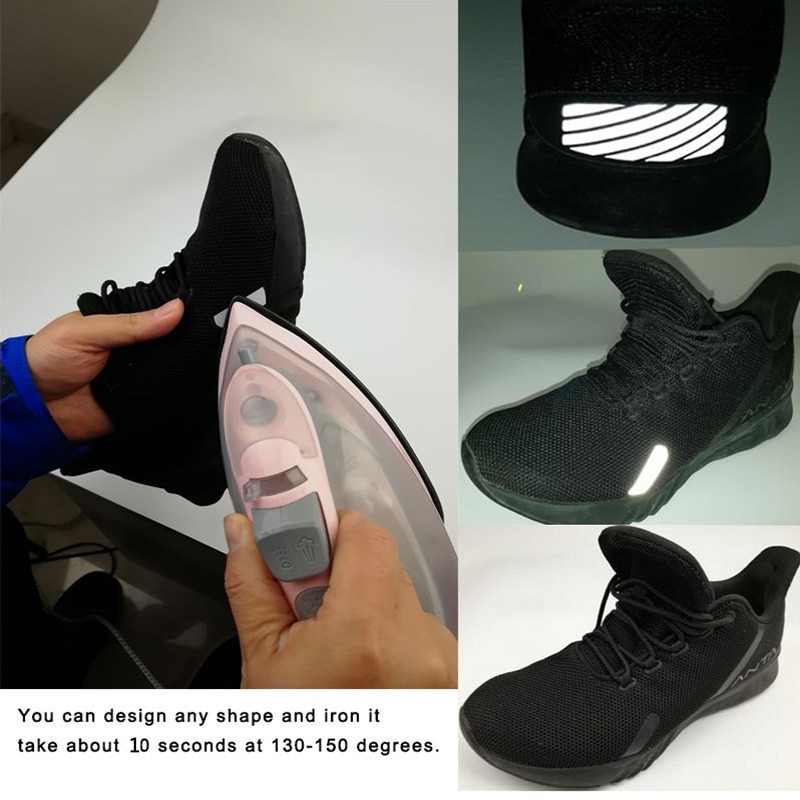 1M Heat Transfer Vinyl Film Reflective DIY Tape Ribbon Iron On Fabric Clothes High Visibility Traffic Safety Materials