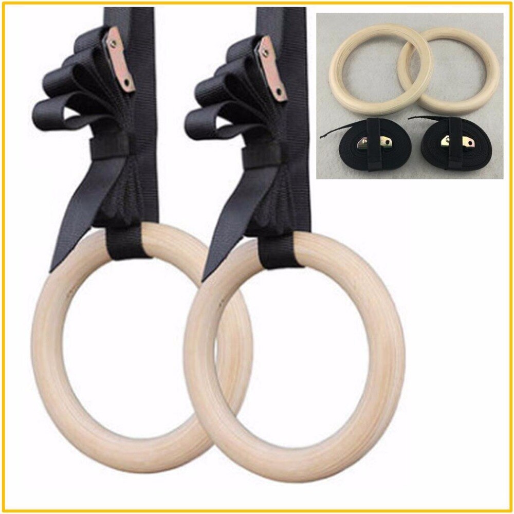 Wooden 28mm Exercise Fitness Gymnastic Rings Gym E... – Vicedeal