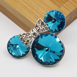 5pc 20 x 30mm flerfarvede glas rhinsten knapper til tøj sofa håndværk knop diamant sytilbehør: Søblå