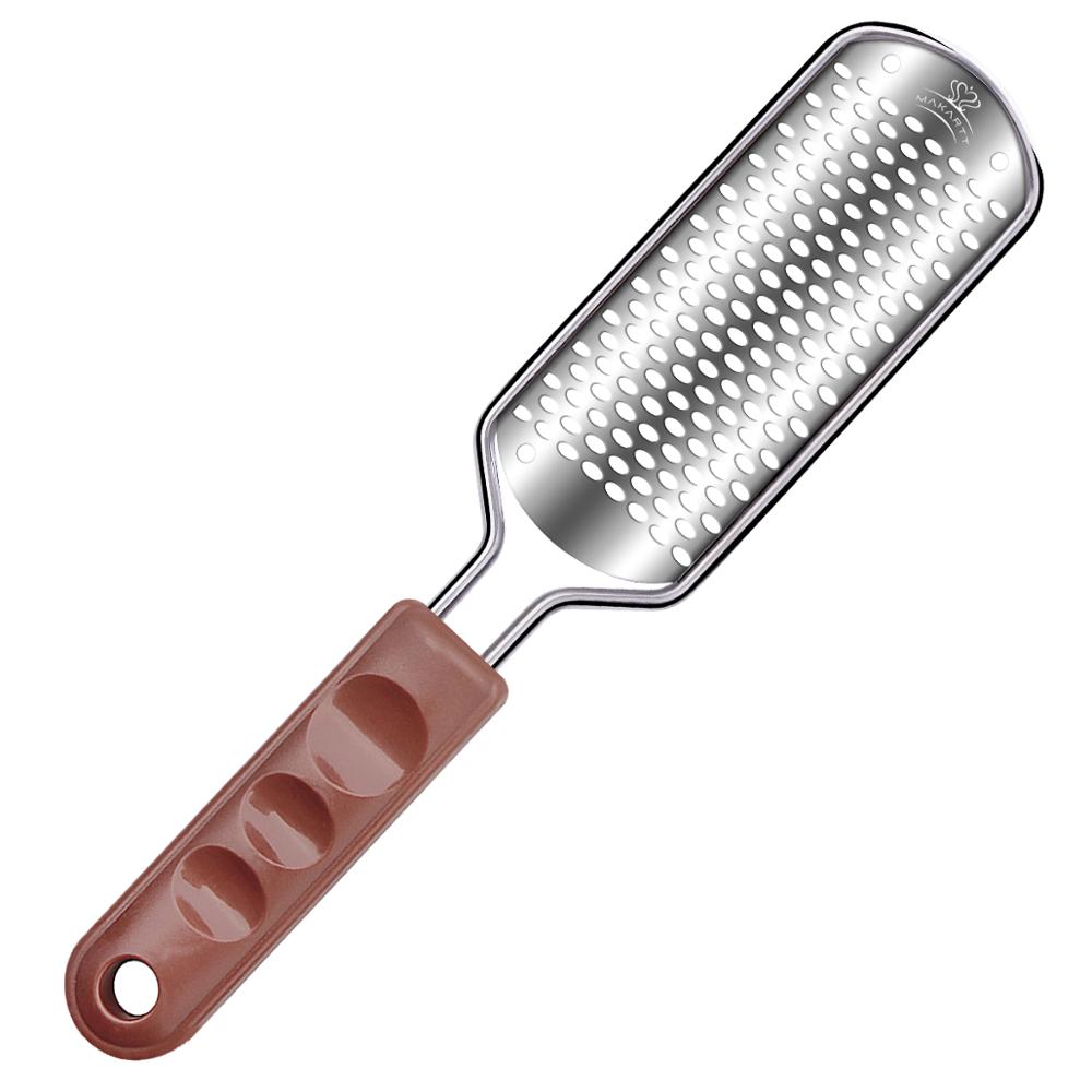 Makartt rustfrit stål fodfil cuticle cutter fodplejeværktøj fin callus remover pedicure rasp sort  m0911: Chokolade