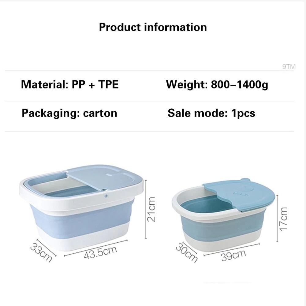 Plastic Foldable Bucket Foot Bath Bucket Bathroom Foot Wash Basin Laundry Buckets Portable Folding Water Container Large