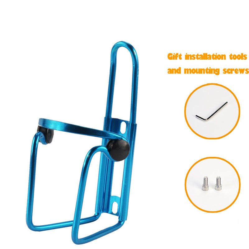 Cykel flaskhållare dryck cykel kit reparation ridhållare vatten berg högelastisk trumma legering fäste vattenkokare cykelhållare: Blå