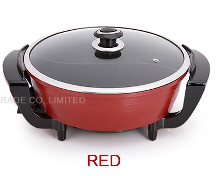 1PC 220V 1500W 6L Electric Multifunctional pot cooker Yuanyang Pot Household non-stick cookware: RED