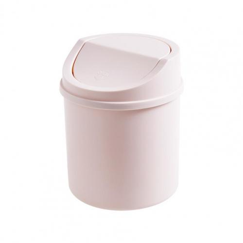 Cubo de basura de escritorio de , fácil de limpiar cubo de basura de mesa, compacto, de plástico sólido, Mini bote de basura de escritorio: Rosa