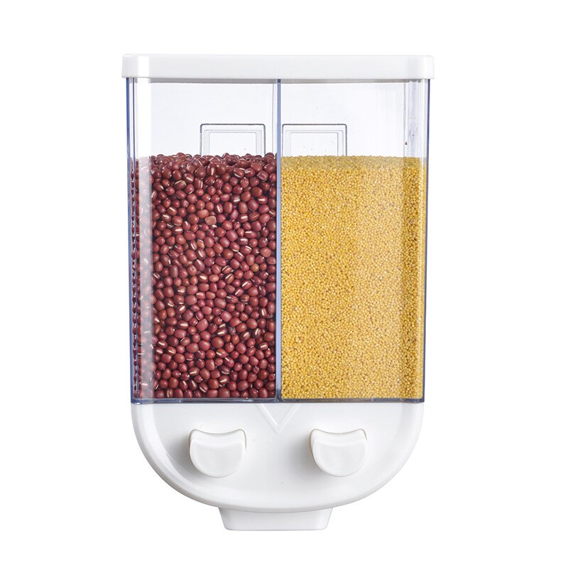 Wall Mounted Press Cereals Dispenser Grain Storage Box Dry Food Container Organizer Kitchen Accessories Tools