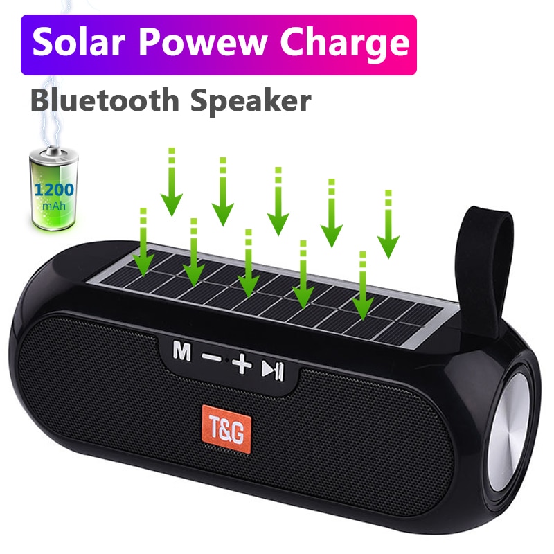 Waterdichte Bluetooth Speaker Draagbare Kolom Draadloze Stereo Muziek Box Solar Power Bank Boombox MP3 Luidspreker Outdoor Speakers