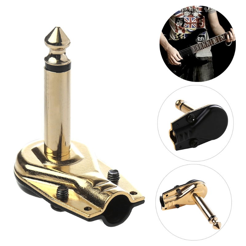 Conector Mono Jack de ángulo recto, 1/4 ", 6,35mm, Conector de Pedal de efectos de guitarra macho plano R66E