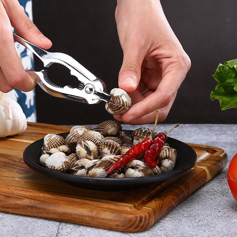 Multifunktionel muslingeklip innovativ åbner zinklegering fisk og skaldyr klemme automatisk spring food clip -35