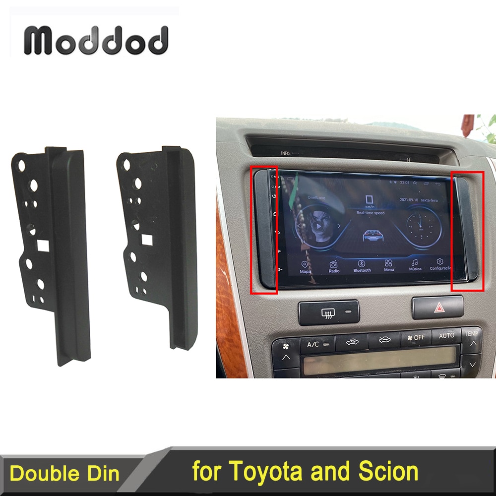 Radio Brackets for Toyota Avalon Avensis Camry Celica Corolla Scion Double Din Stereo Panel Fascia DVD Dash Mount Trim Side Kit