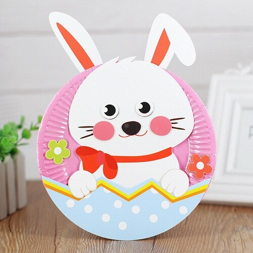 Dysk do papieru malowanie przedszkole pakiet materiałów płyta naklejki malowanie Puzzle dla dzieci kreatywne ręcznie dzieci papier do majsterkowania płyty: Rabbit