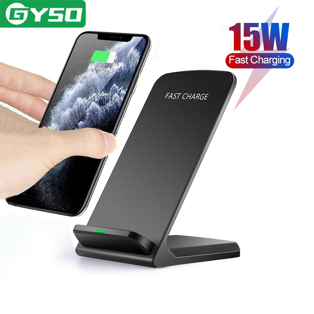 GYSO 15W Qi Wireless Charger Quick Charge Dock For Samsung S10 S9 Fast Charging Stand Pad For iPhone 12 SE2 11 Pro XS Max XR X 8