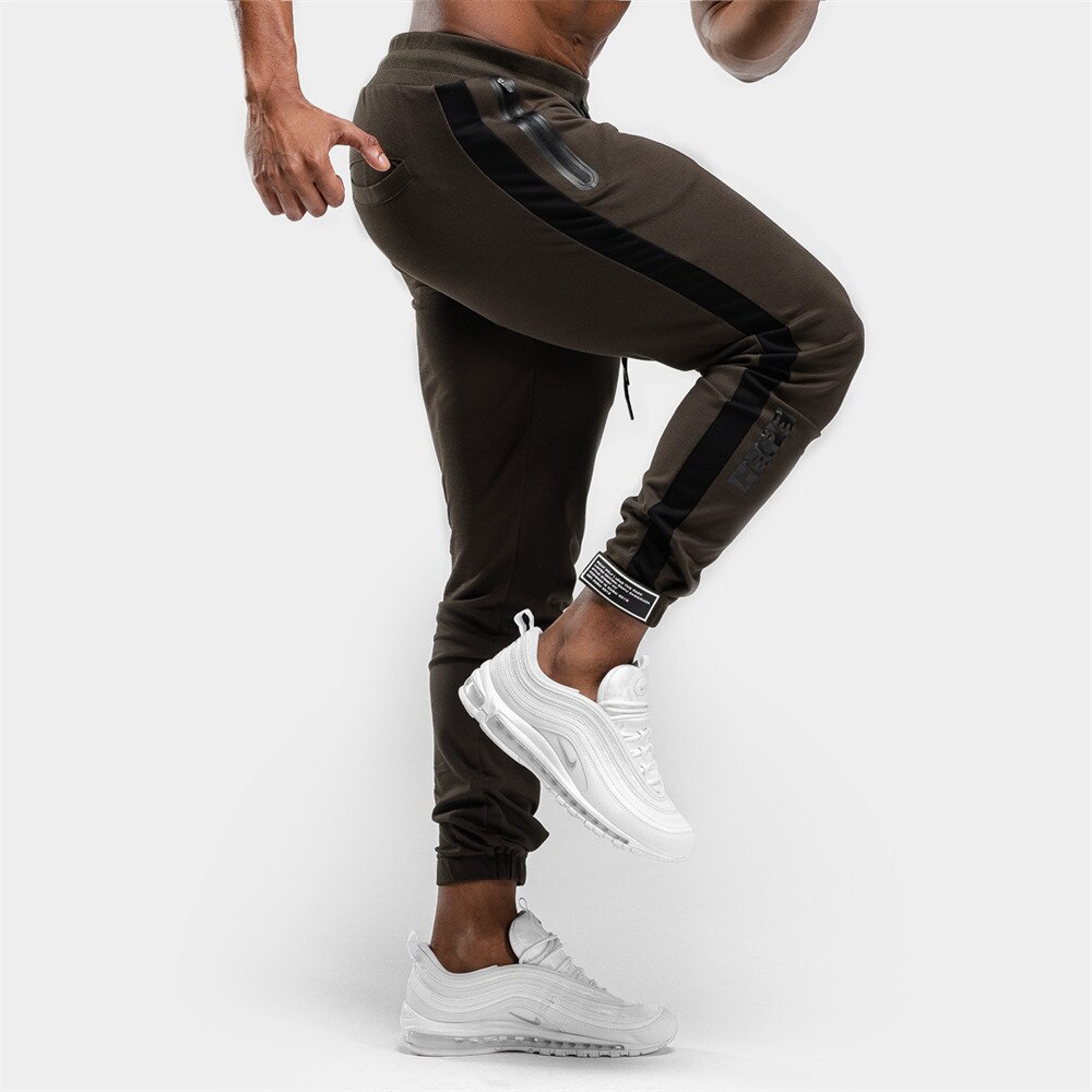 Jogger Sweatpants Men Casual Patchwork Pants Gyms Fitness Workout Sportswear Trousers Autumn Male Cotton Trackpants Pencil pants