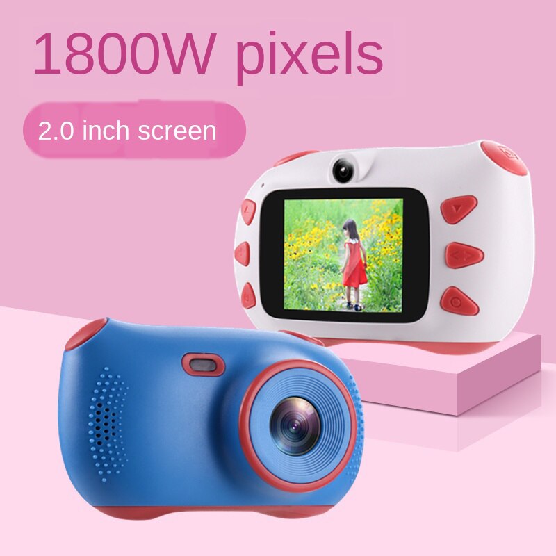 Børnekamera 1800w high-definition skærm kamera dual-lens flash sjovt fotoklistermærke med lang standby-tid legetøj til børn