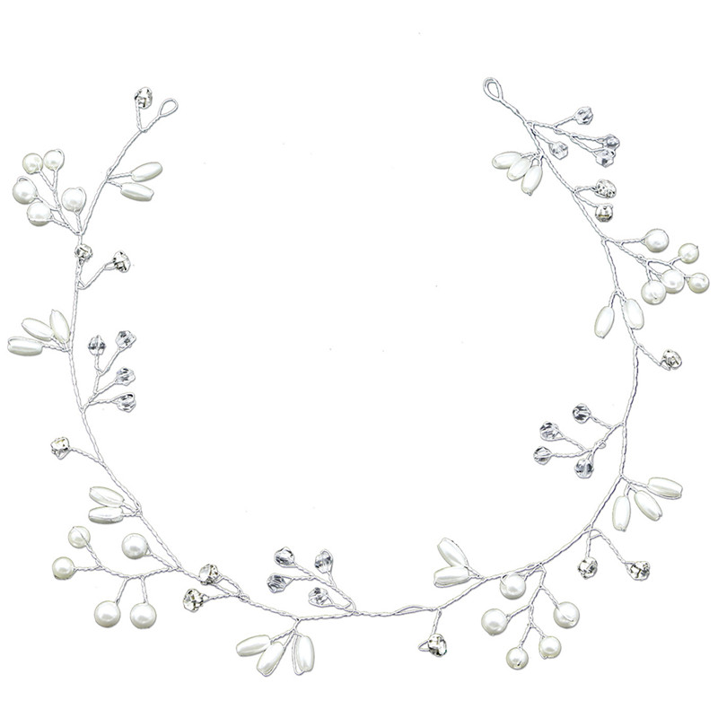 1 Uds. De diademas Vintage con perlas y hojas para novia, tocados para novia, tocado para el pelo de dama de honor