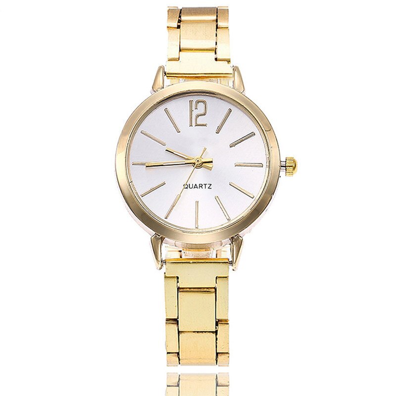 Modern Women Watch Rose Gold Quartz Mesh Stainless Steel Strap Casual Wrist Watch Woman Montre Femme: Gold