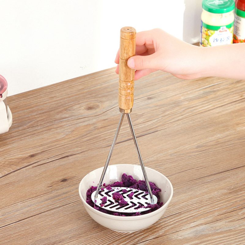 Stainless Steel Mesh Shape Potatoes Masher Mash Tool Kitchen Supply H37F
