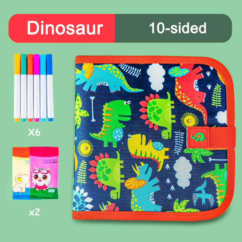 Libro de garabatos borrable, pizarra mágica reutilizable con bolígrafos, pintura para chico, juguete educativo Montessori, Kit para colorear de viaje DIY: Gris