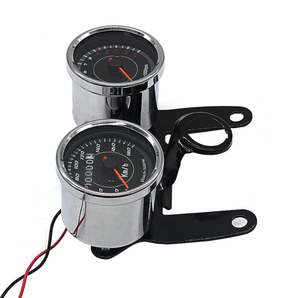 Snelheidsmeter Combinatie 12V 0-180 Km/h Led Universele Motorfiets Tours Toerenteller Gauge Met Stand