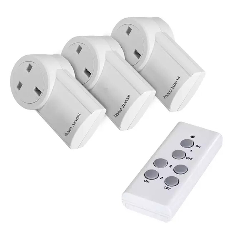 UK Wireless Outlet Remote Control Socket Light Switches House Power Outlet Light Switch Socket +Remote UK Connector Plug DC 12V: UK 1Remote 3Socket