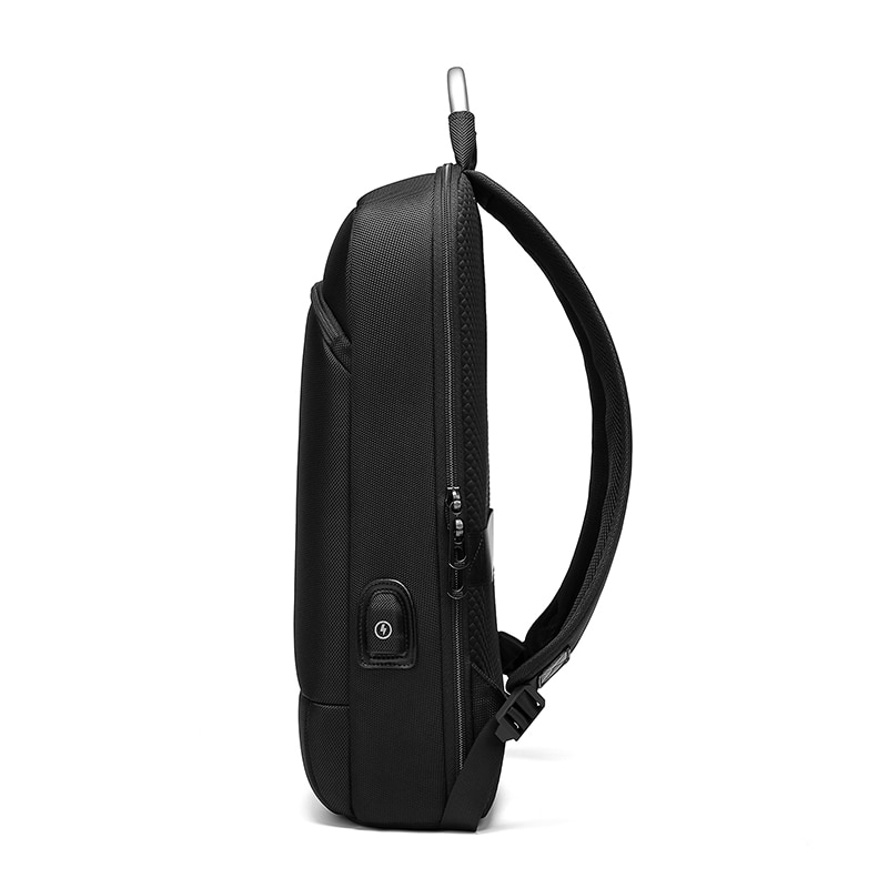 Eurcool Dunne Zakelijke Laptop Backpack15.6-Inch Kantoor Werk Mannen Rugzak Unisex Zwarte Slanke Rugzak Super Licht Pakket