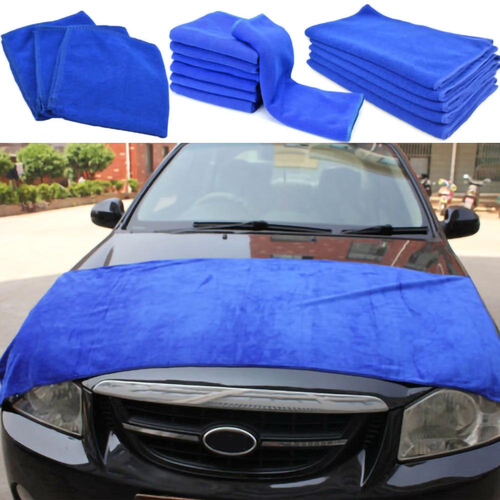 Blå stor mikrofiber rengøring auto bil detaljer bløde klude vask håndklæde støvsuger værktøj hurtigt
