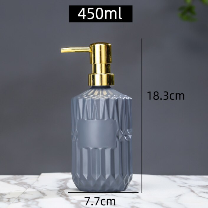 Glass Lotion Bottle Manual Press Soap Dispenser Bottle Fillable Shower Gel Shampoo Container Bottles for Bathroom Kitchen: B