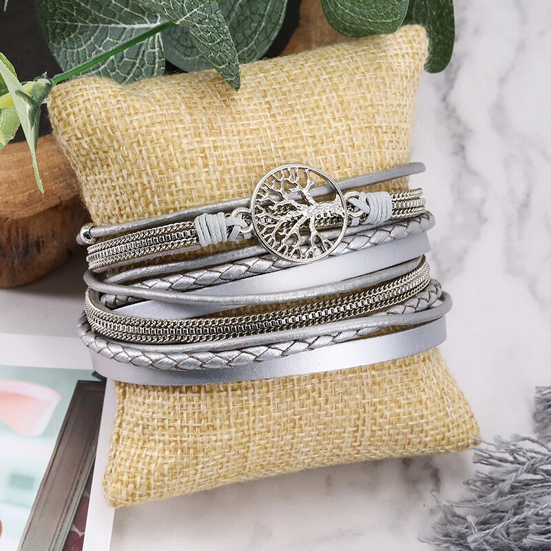 ZG frauen Armbinde Leder Charme Böhmischen Stil Leder Armbinde Leben Baum Perle Armbinde Femme Schmuck