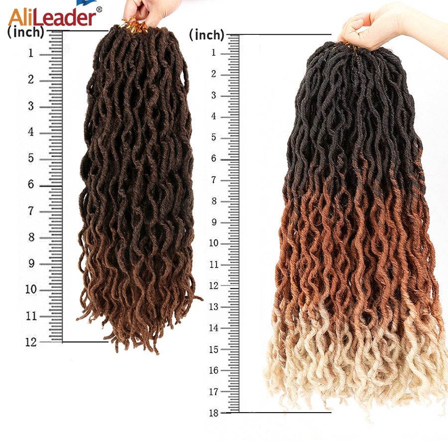 AliLeader 7colors Synthetic Crochet Braids Curly 12/ 18inch Nu Locs Crochet Extensions 20strand Goddess Faux Locs Crochet Hair