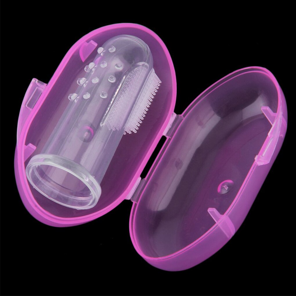 Baby Baby Zachte Siliconen Vinger Tandenborstel Tanden Rubber Massager Met Doos