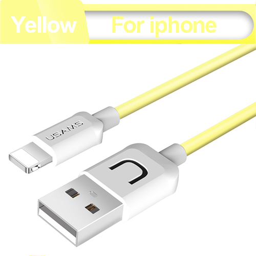 USB Kabel Voor iPhone 7 Kabel, USAMS 2A Snel Opladen voor iPhone X 8 7 6 6s plus 5s 5 SE Datum Kabels charger voor verlichting kabel: Yellow