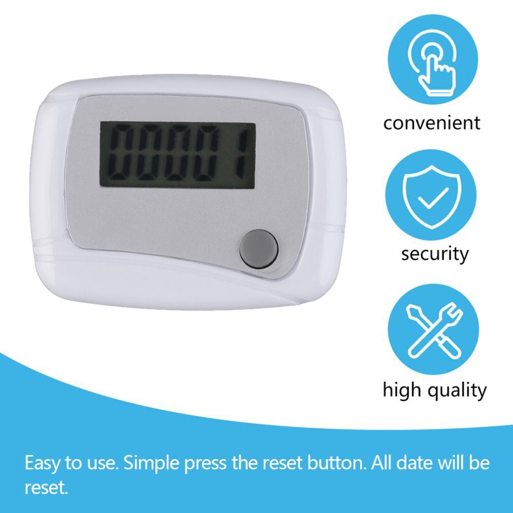 Portable Mini Digital LCD Running Step Pedometer Walking Distance Counter White color