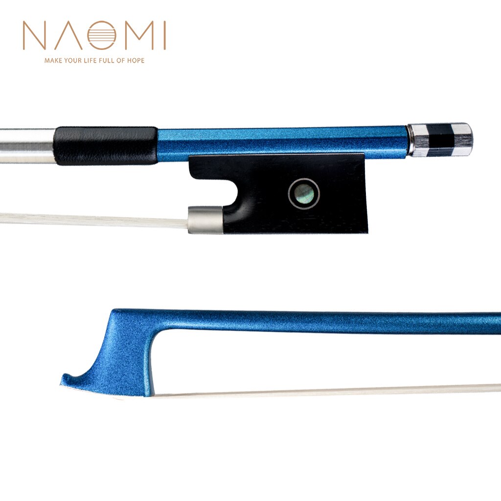 NAOMI Carbon Fiber Violin Bow 4/4 Violin / Fiddle Bow Round Stick W/ Ebony Frog Fast Response Durable Use: Blue