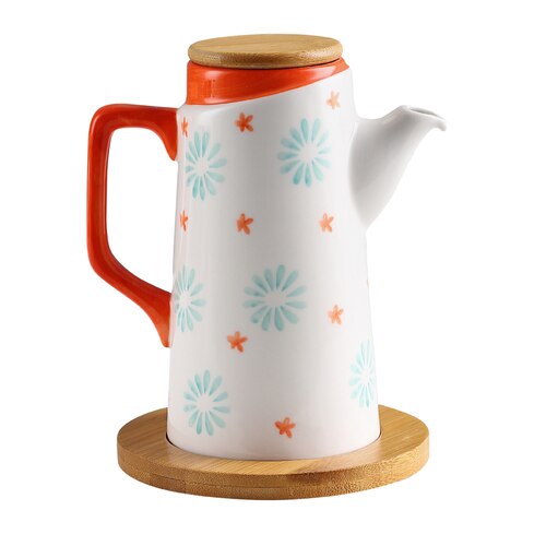 Aceitera de cerámica blanca de estilo europeo, botella de vinagre, utensilios de cocina de porcelana, jarra sellada Simple con tapa de madera, decoración del hogar: F